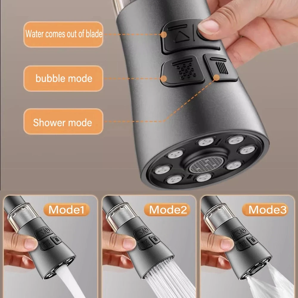 Kitchen Faucet Extender with Filter Function Universal 360 Degrees Rotate Aerator Splash Filter Faucet Bubbler Nozzle Aerator