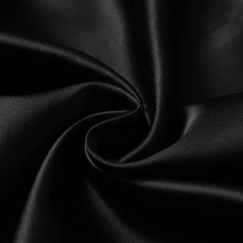 3 Meters 40 Mm Heavy Silk Satin Fabric 100% Pure Mulberry  Black Color 114 cm 45'' Width For Sample Test