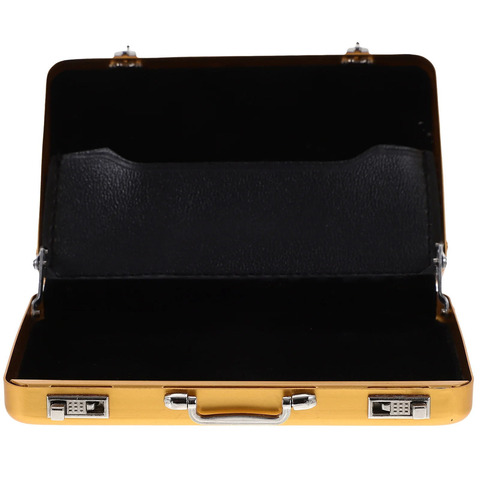 

Metal Business Card Holder Mini Briefcase Large Capacity Index Cards Organizer Flash Card Box Office Supplies Secure Storage