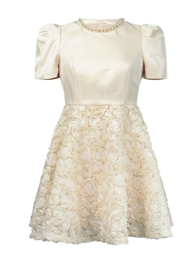 Vestido de princesa para graduación a la moda para mujer, elegante, dulce, diamantes, perlas, flores, lentejuelas, vestido de baile, fiesta de cumpleaños, banquete