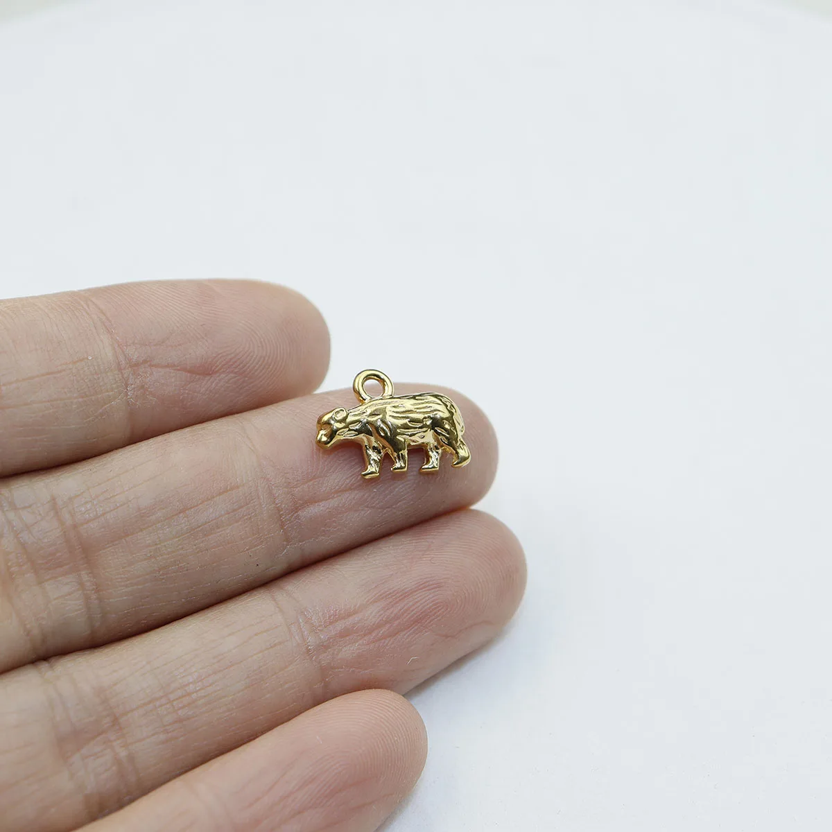 5 قطع يلقي الفولاذ المقاوم للصدأ الحيوان الأزياء والمجوهرات الإكسسوارات سحر DIY الحرفية PVD فراغ لوحة للماء مضاد الأرجية