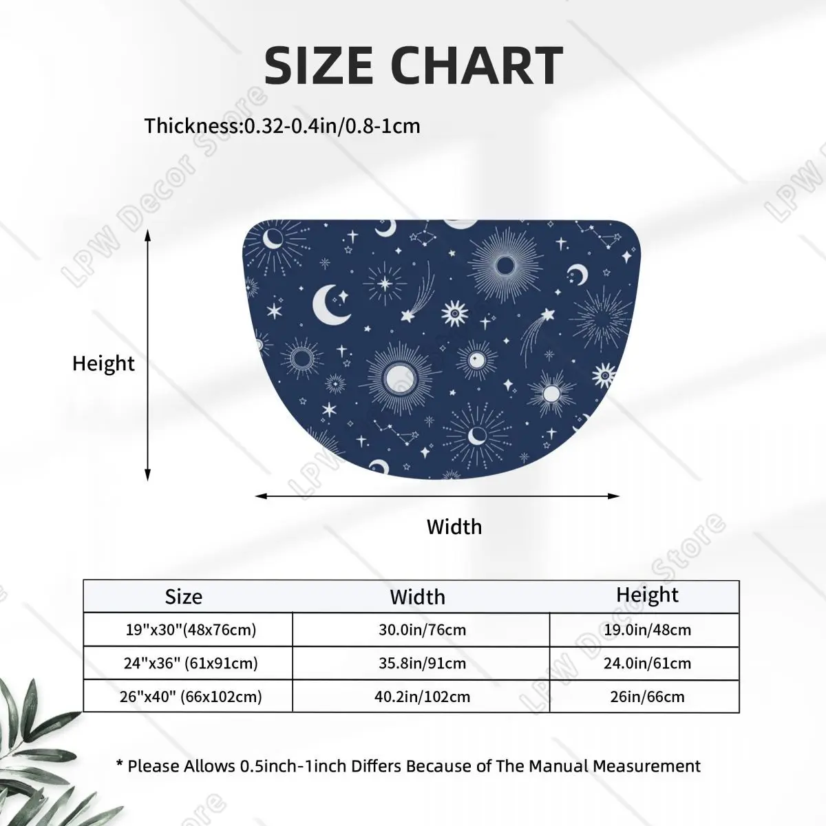 Sweet Celestial Suns, Moons And Stars Flannel Half Round Doormat Non Slip Bathroom Mat Absorbent Floor Carpet for Living Room