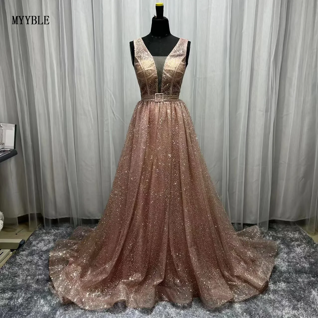 

Выполненные на заказ платья для выпускного вечера трапециевидной формы с v-образным вырезом 2022, новый блестящий халат с блестками De Soiree, большие размеры, вечерние платья для вечеринок, Vestido