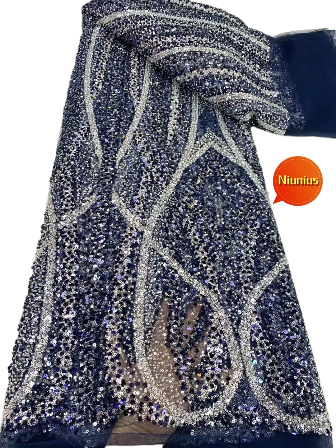 

5Yards 2024Latest Best Quality Mixed Colors Elegant Delicate Soft Beaded Tube lace Fabric For Party Evening Dress NN5728_Z