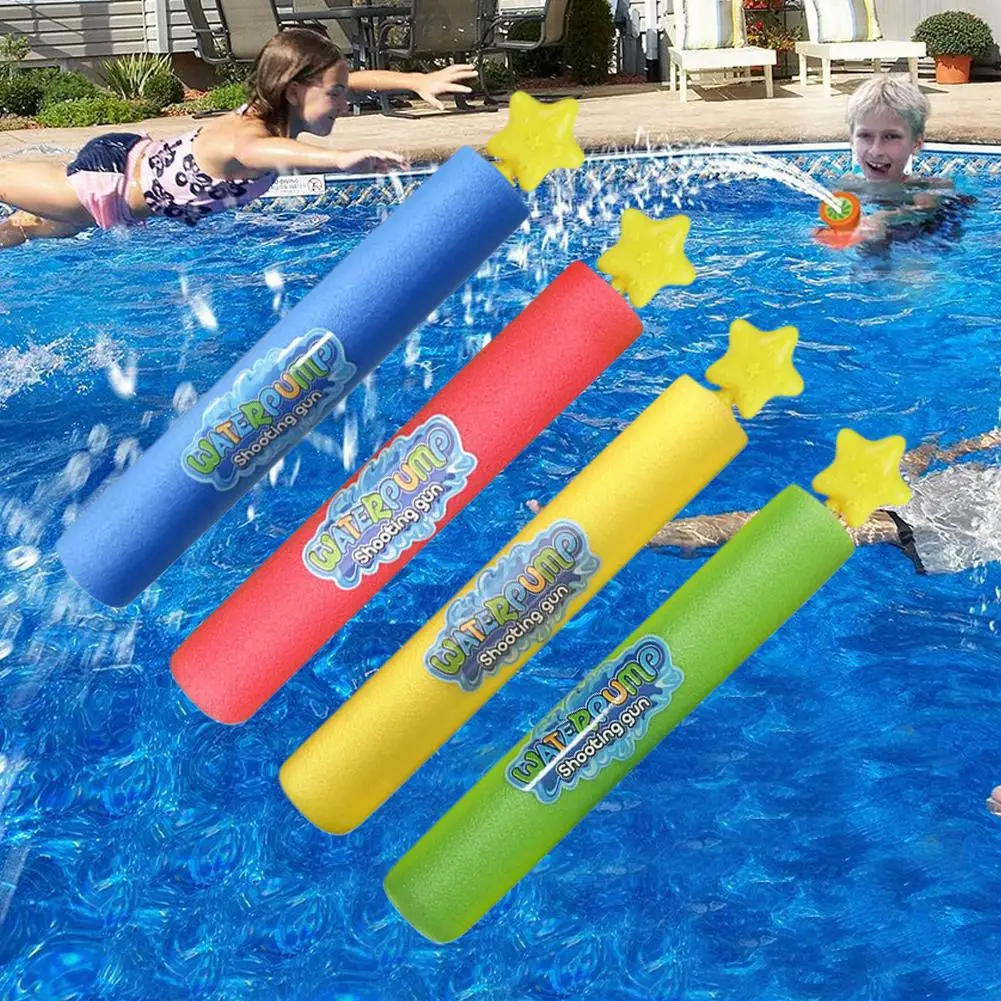 夏のビーチ水遊びプッシュプル水鉄砲 EVA パールコットン水砲動物の頭の水のおもちゃランダムな色