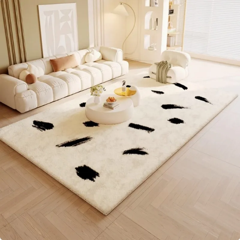 

VIKAMA Black And White Cream-Style Carpet, Bedroom Sofa, Floor Mat, Bedside Coffee Table, Furniture Decoration