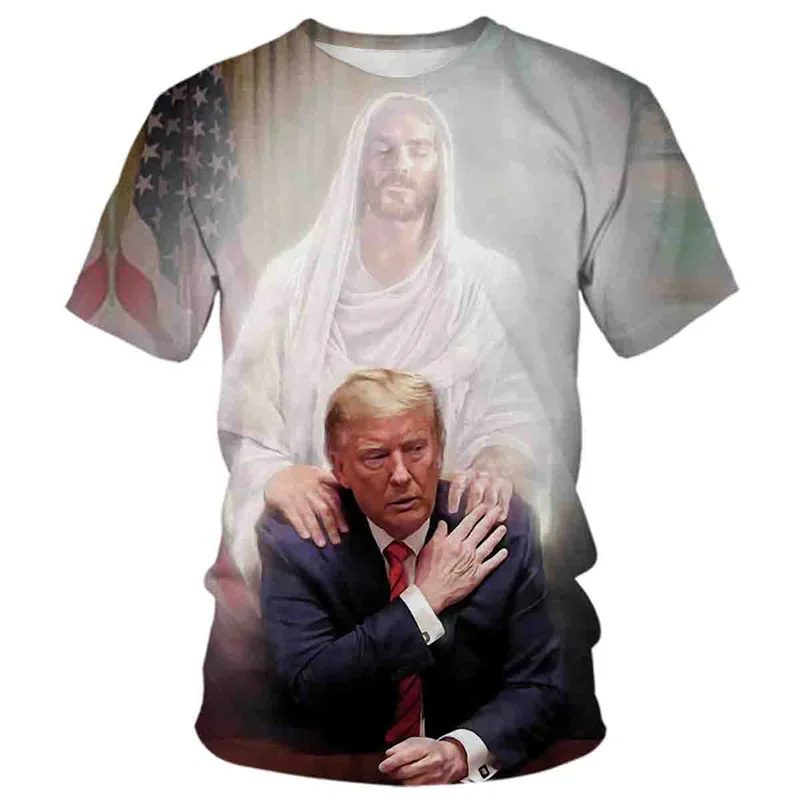 3D Printed Donald Trump T Shirt For Men Presidential Support Graphic Short Sleeve Tees Casual O-Neck T-Shirts Street Loose Tops