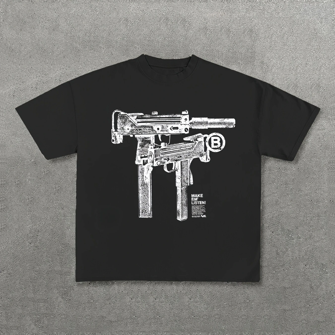 

Uzi Submachine Gun Graphic T-Shirt 100% Cotton O-Neck Short Sleeve Summer Casual Mens T-shirt Streetwear