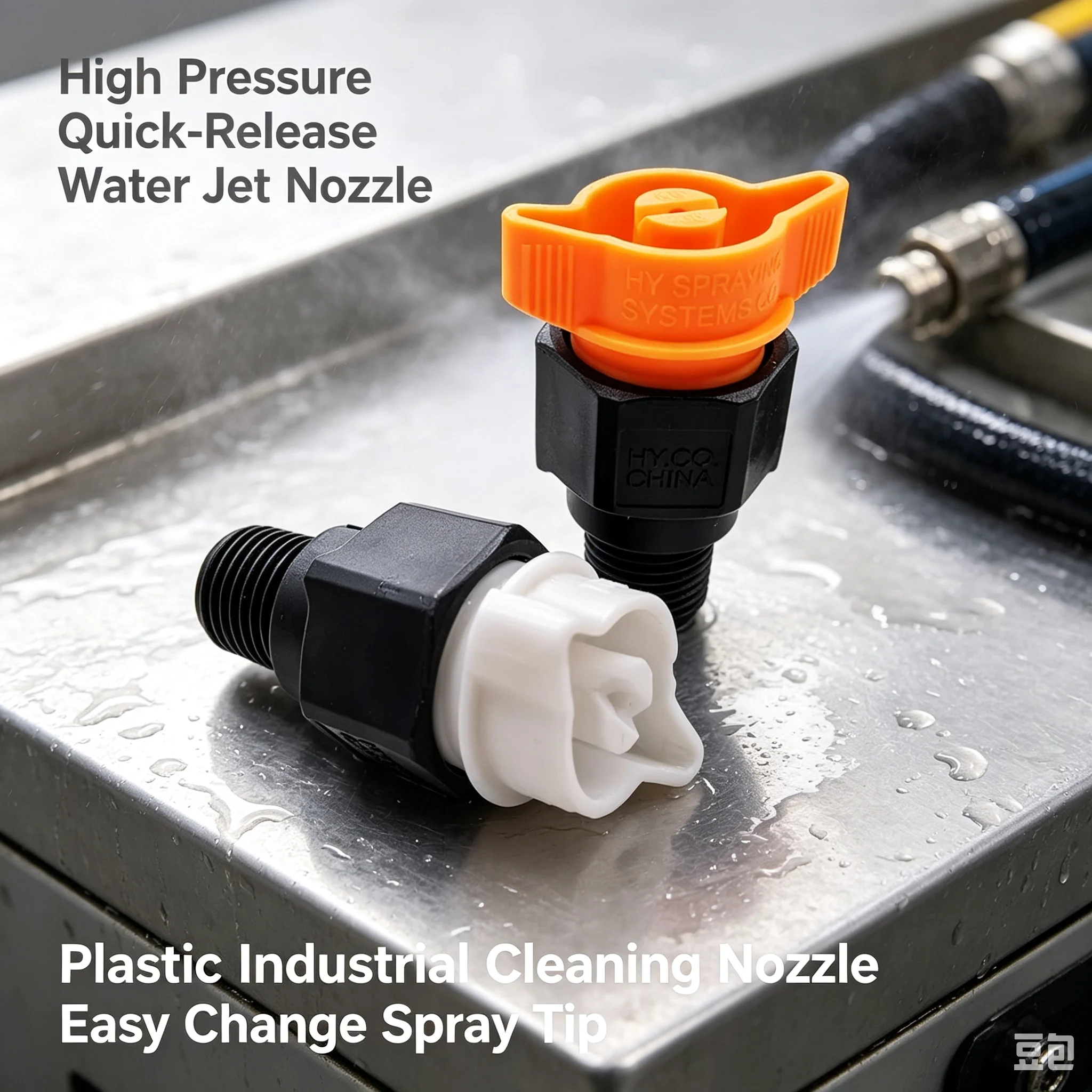 Heavy‑Duty Plastic Jet Sprayer Fitting, Fast Connect Disconnect Pressure Accessory for Factory Industrial Cleaning Work