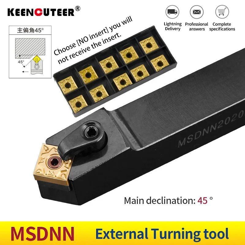 MSDNN2020K12 MSDNN1616H12 MSDNN2525M12 Eksternal Mengubah Dudukan Alat SNMG12 Carbide Sisipan MSDNN Bubut Mesin Pemotong Alat Set