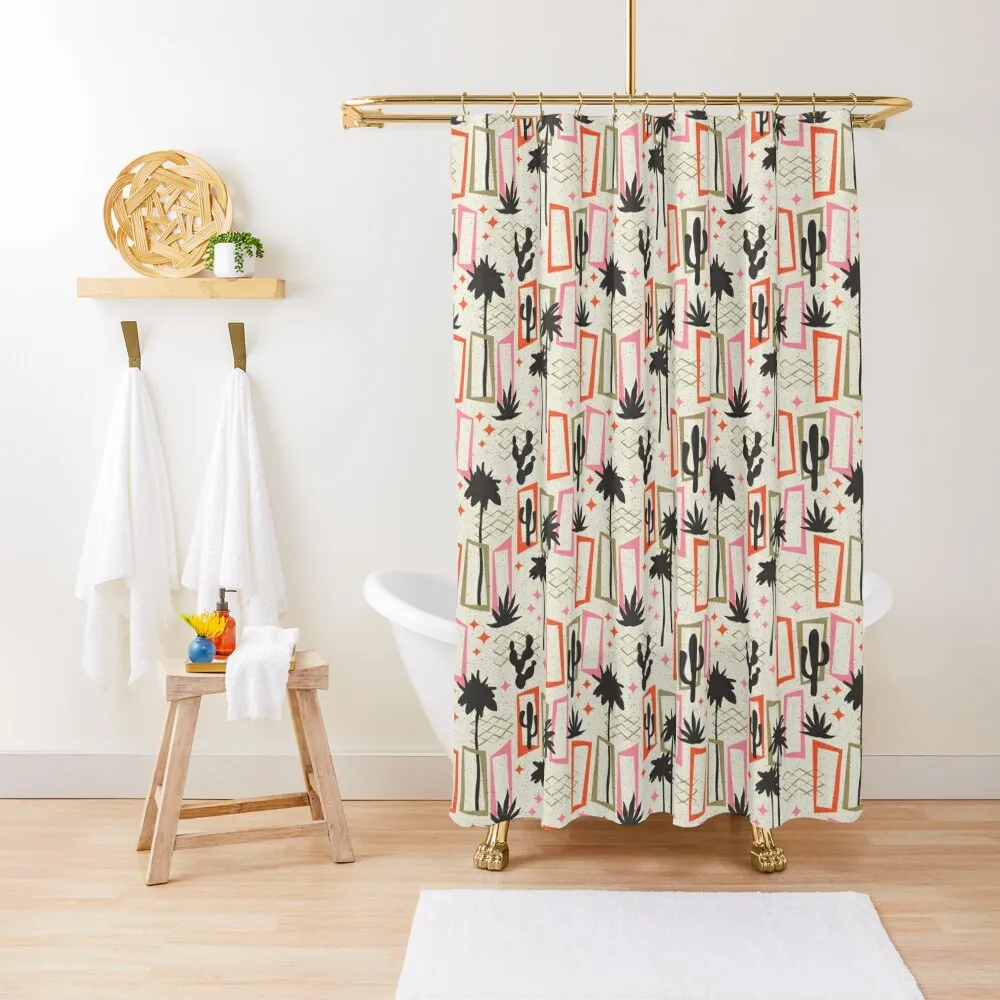 

Palm Springs Mod - Mid-century Modern Pattern Shower Curtain Window Bathroom Accessorys Bathroom Showers For Bathrooms Curtain