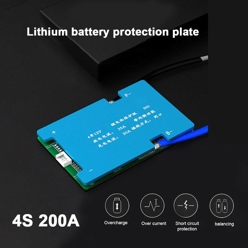 18650 Battery Bms 4S Lifepo4 Battery Pack Balancer Load Control Board RV Temperature Short Circuit Protection