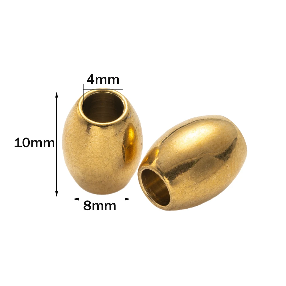 20 قطعة ثقب كبير الفولاذ المقاوم للصدأ برميل خزر عازل مصقول المعادن البيضاوي سحر فضفاض صالح الأوروبي سلسلة سوار صنع المجوهرات #4