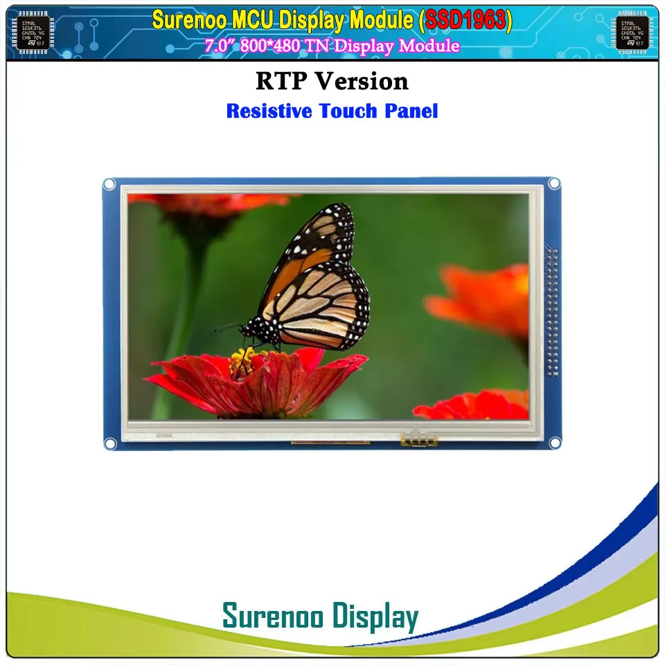 7.0" 7" inch 800*480 SSD1963 TFT Resistive Capacitive Touch LCD Module Display Screen Panel MCU Parallel for STM32 51 AVR