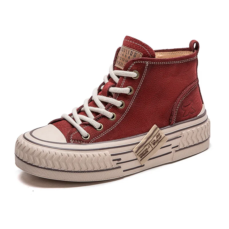 GKTINOO 2024 New Spring Genuine Leather Sneakers Women Shoes Lace-up Sewing Flat Handmade Leisure Comfortable Ladies Shoes