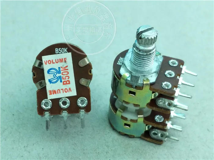 

3pcs 148-type quadruple potentiometer B50K / handle length 12MM / knurled shaft / 12 feet