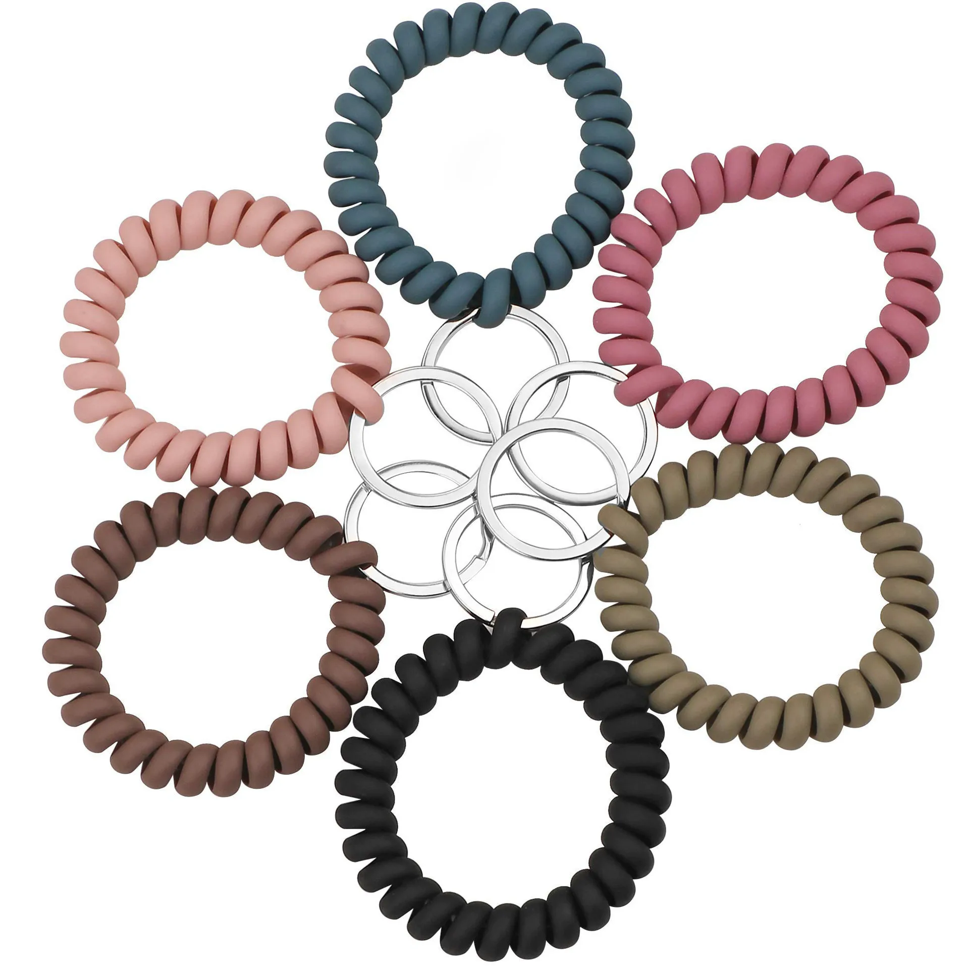 6 pcs KeyChain Wristlet Key Ring Bracelet wrist lanyard for keys for Sauna Gym Pool e and Outdoor Sports