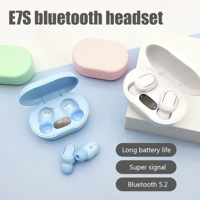 E7S TWS Wireless Bluetooth Earphones Stereo Headset Sport Noise Cancelling Earbuds for Phone - Stereo Sound Quality