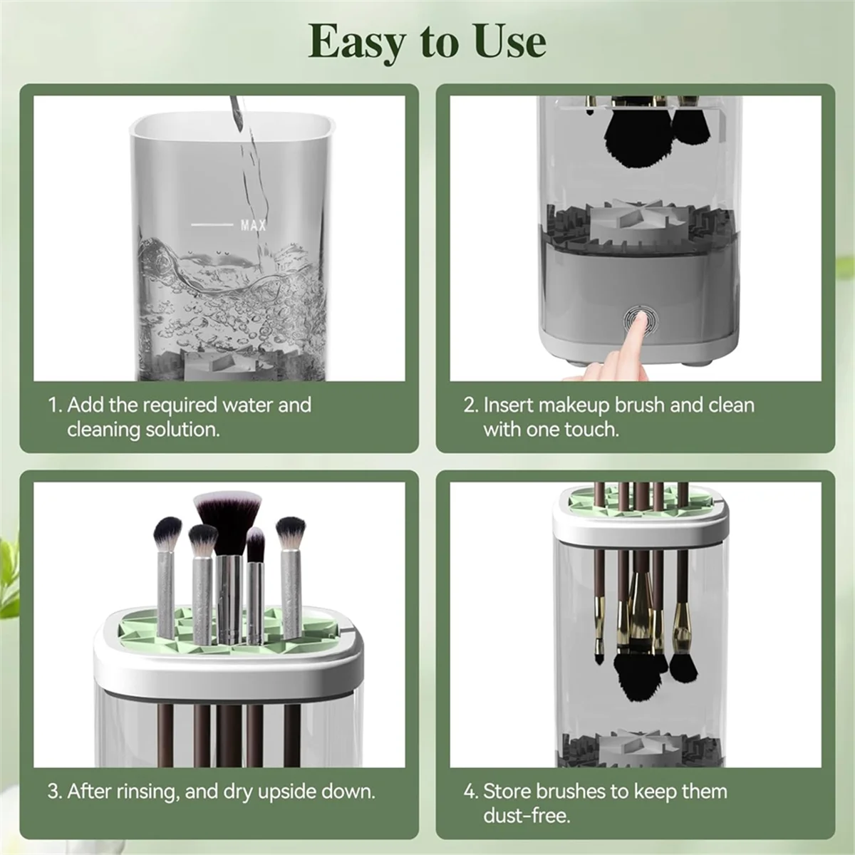 

Electric Makeup Brush Cleaner Machine Automatic Makeup Brush Washer & Holder Quick Efficient for Deep Cleaning