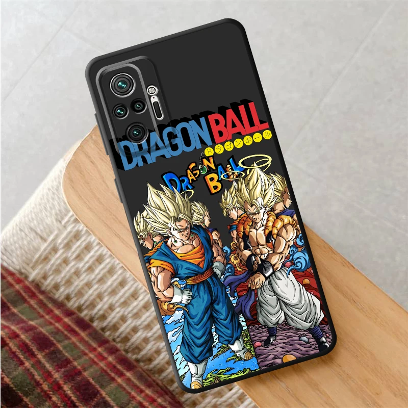 เคสสำหรับ Xiaomi Redmi Note 9 10 11 12 Pro 9S 11s 7 8 12s 13 14 Pro Plus 10S สีดำ เคสโทรศัพท์แบบนิ่ม ลายญี่ปุ่น ดราก้อนบอล ซุน โกคู