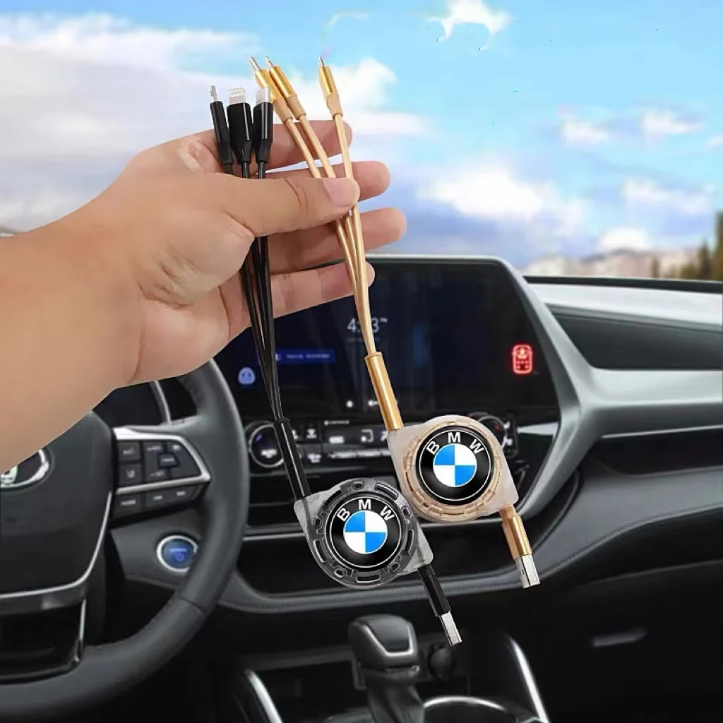 Car Styling 3 In 1 Type C Lightning Micro USB Fast Charging Cable For BMW X1 X2 X3 X5 X4 X6 X7 iX3 F20 F10 F07 E70 E46 E90 E92 E