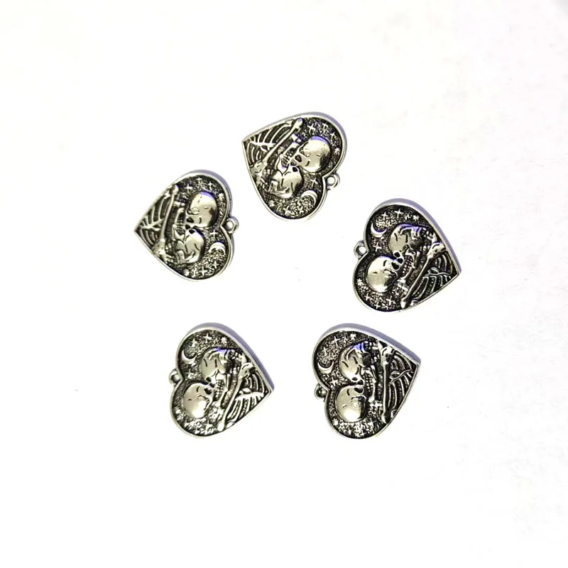 5pcs Heart Star Moon Skeleton Couple pendant charm for DIY