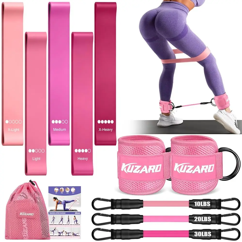 

Эластичные ленты для тренировки голеностопных суставов с манжетами, набор эластичных лент для тренировок, ленты для упражнений для ног и ягодиц – оборудование для домашних тренировок.