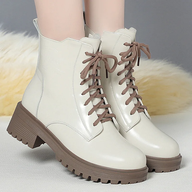 CICIYANG Marton Boots Women Winter Ankle Boots 2024 New Plush Short Boots Ladies Cotton Shoes British Style  Anti-slip Booties