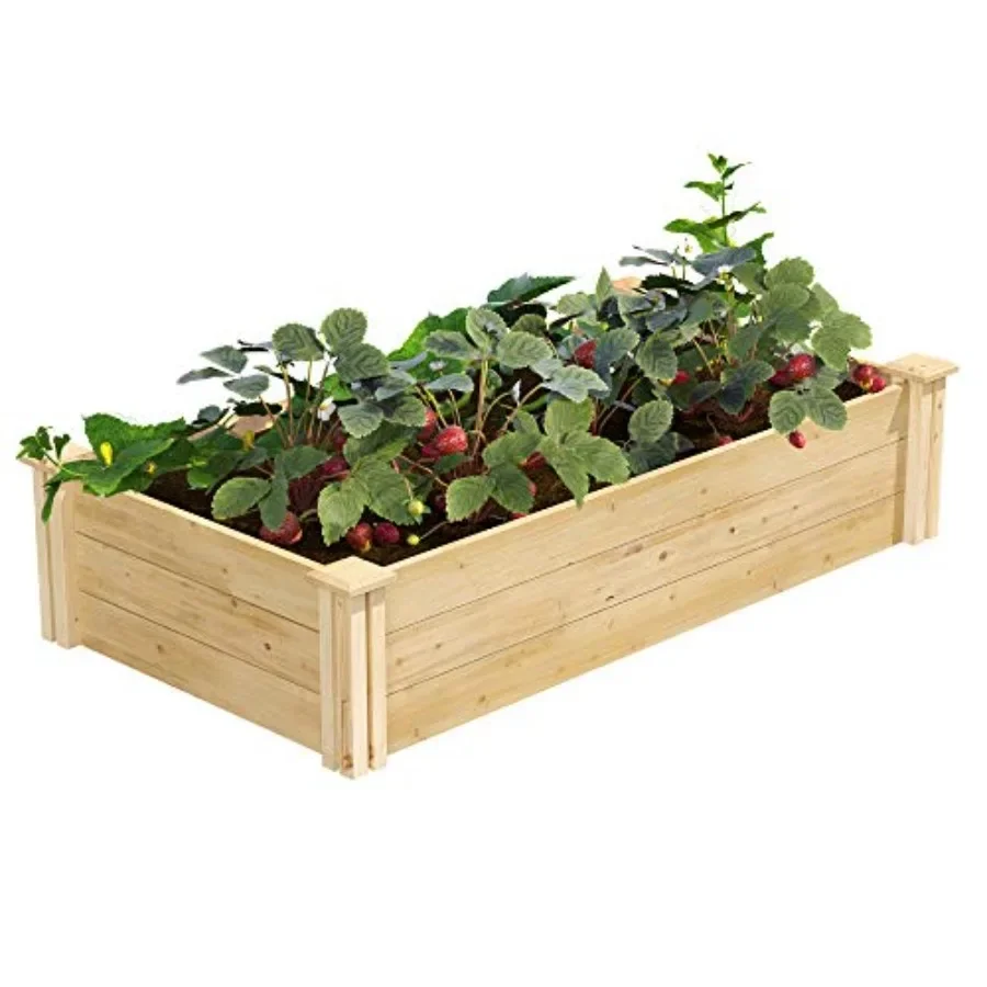 

Original Cedar Raised Garden Bed 2' x 4' x 10.5" 2-Pack - Made in USA with North American Cedar