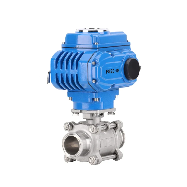 4-20ma e 0-5v sinal de controle de aço inoxidável cf8 cf3 3 pc ajuste rápido montado tri braçadeira válvula de esfera elétrica