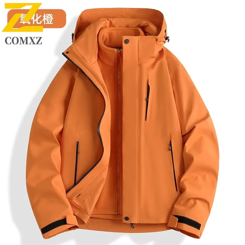 COMXZ Outdoor Mountaineering Jacket for Men Comfort Windproof Warm Parka Casual Street Style Cold Resistant Autumn Winter Coats