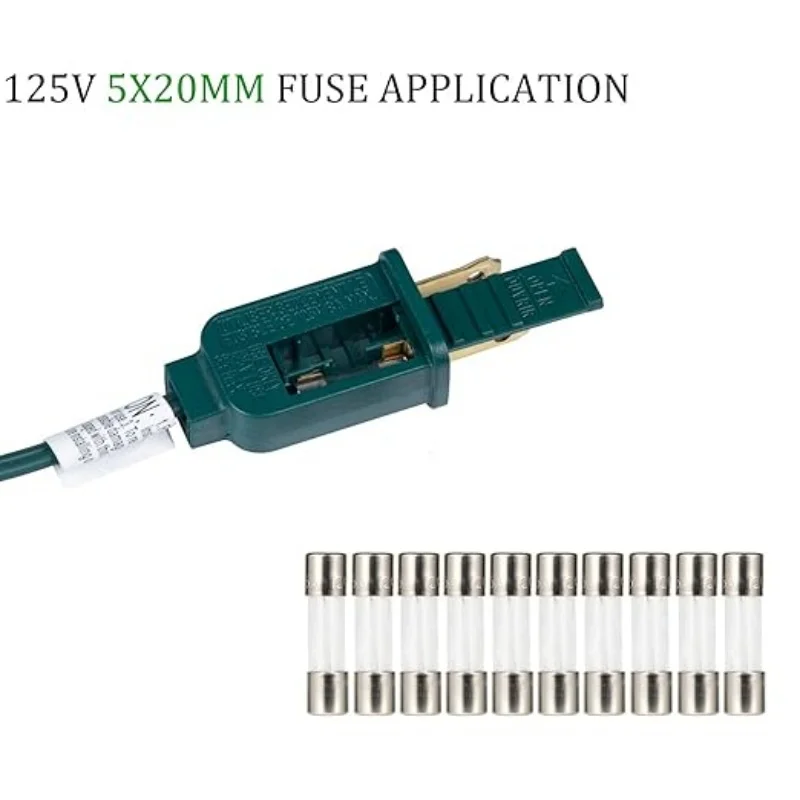 AUKENIEN 12 valori 120 pezzi Fusibili 125 V da 1 A A 20 A Max 5x20 mm Kit assortimento di fusibili in vetro ad azione rapida da 125 Volt