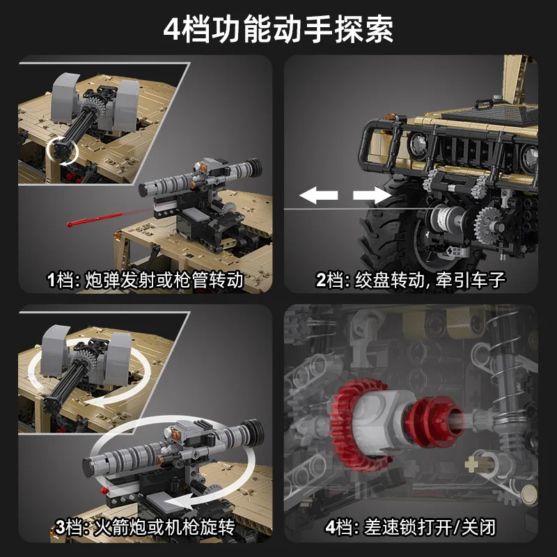 HUMVEE off-road vehicle creative static model, challenging assembly model, educational toy figurine, birthday gift