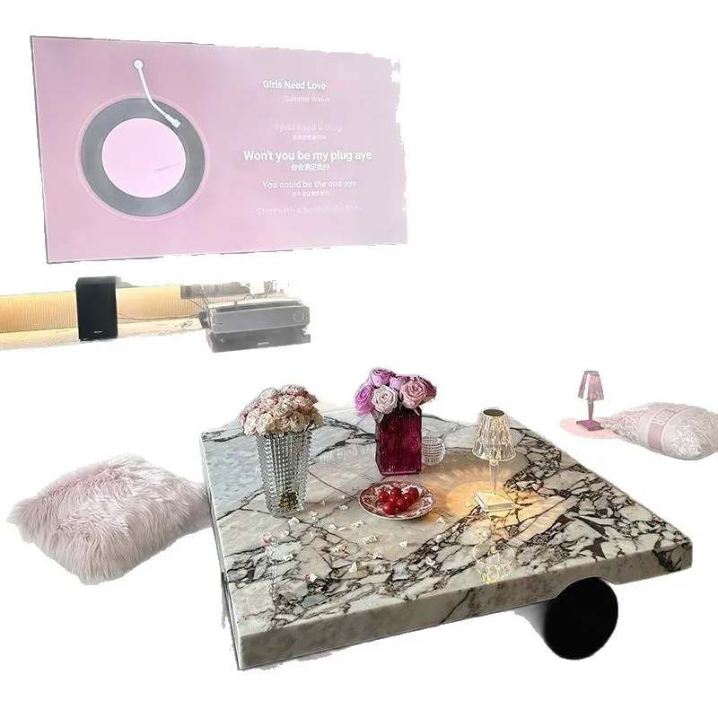 

Marble coffee table French living room home Nordic rock slab coffee table simple