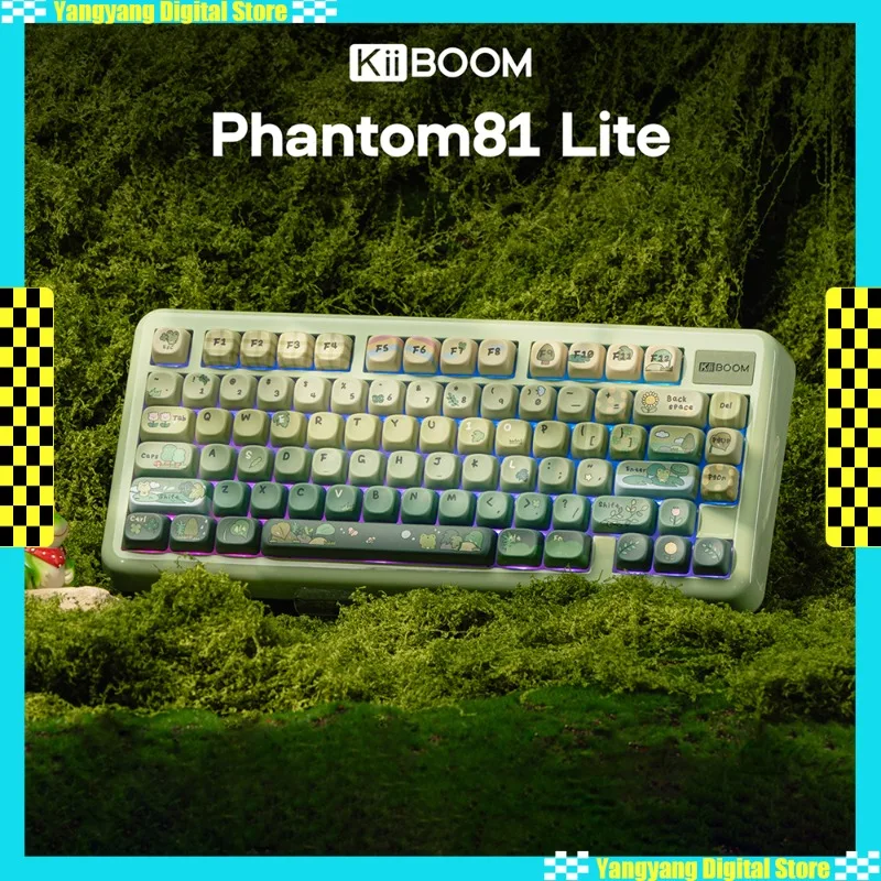 

KiiBOOM Phantom 81lite Беспроводная механическая клавиатура Bluetooth Tri Mode RGB Пользовательская эргономичная клавиатура с горячей заменой Аксессуары для ПК Подарки