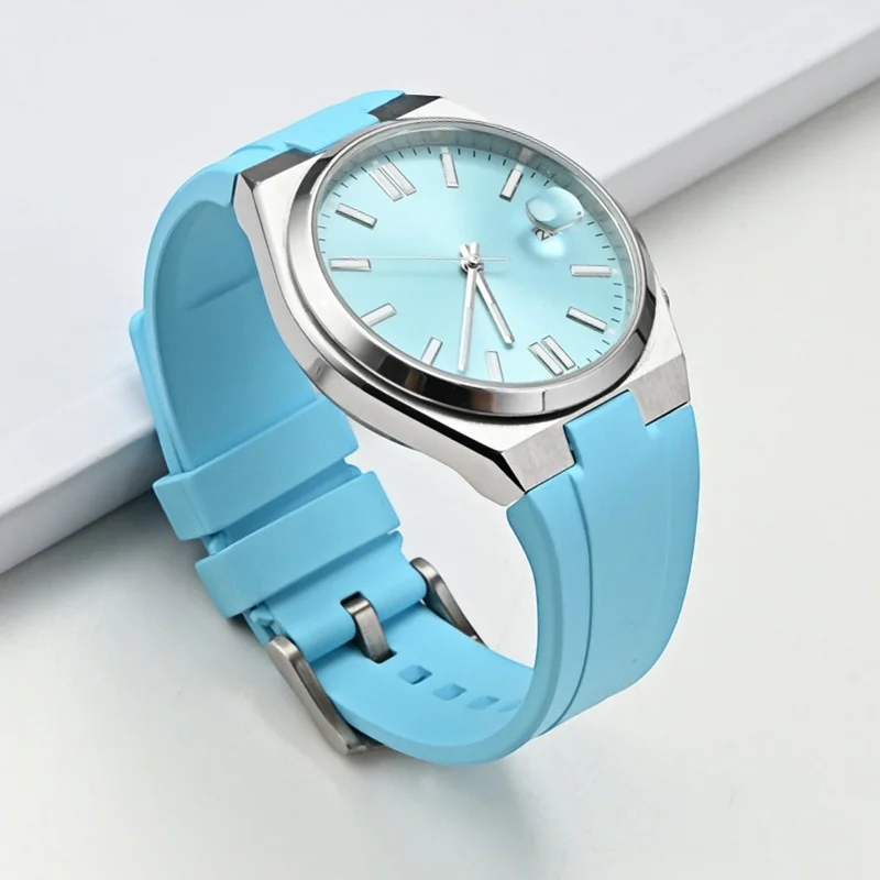 فلورو المطاط حزام للمواطن NJ0150 NJ0151 0155 حزام الساعات الإفراج السريع الرجال FKM الرياضة سوار ساعة مقاوم للماء معصمه 9 مللي متر