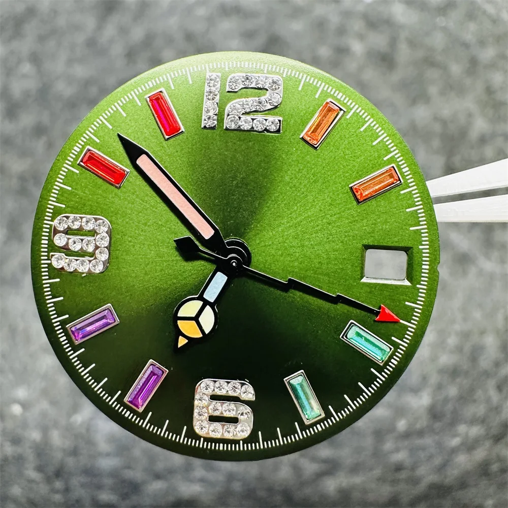 28.5mm Watch Dial Sun Pattern Watch Replacement Modification Accessories Scale Rainbow Watch Faces for NH35 NH36 4R 7S Movement