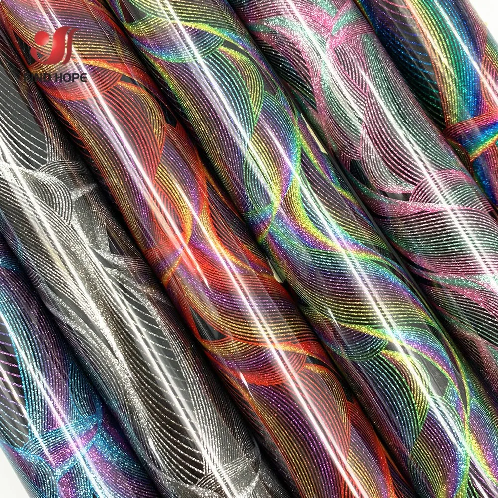 Glitter Wave Heat Transfer Vinyl Hot Press Iron on T-shirts Film HTV Printing Clothing Bags Fabric Xmas Party Decoration For Cut
