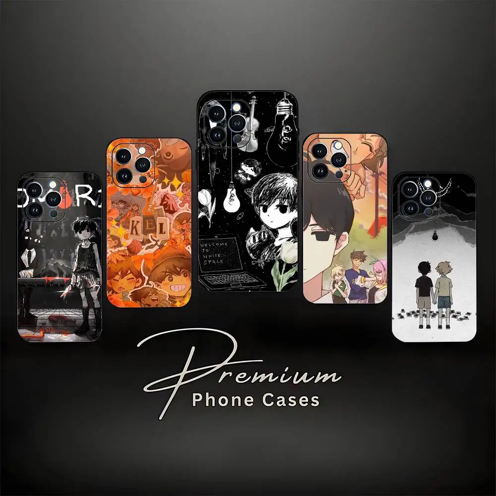 

O-Omori Game Phone Case For iPhone 17,16,15,14,13,12,11 ,Pro Max,XS,X,XR,SE,Mini,8,7,Soft Silicone Black Cover
