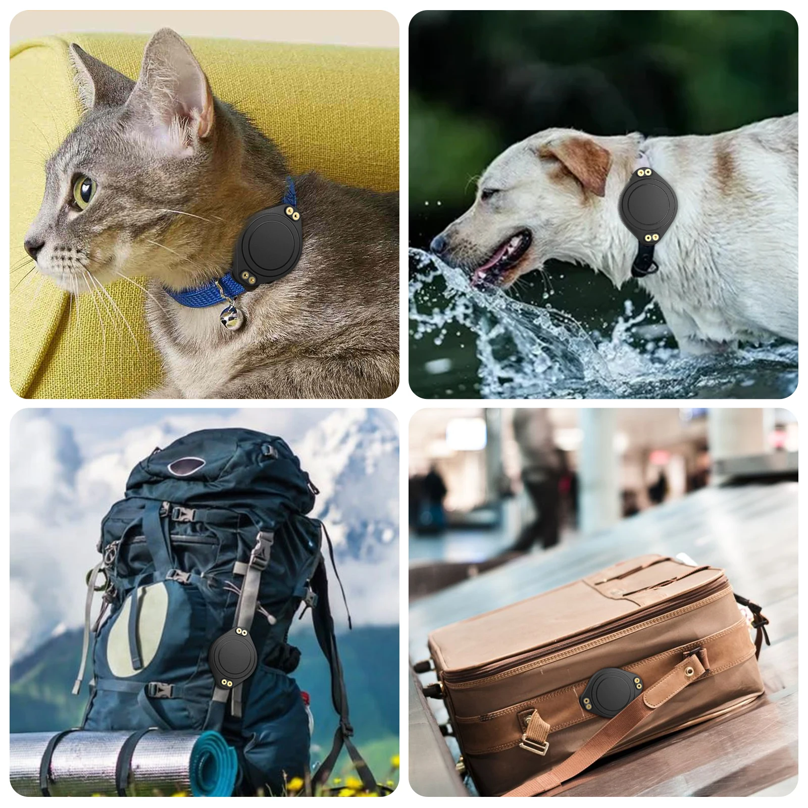 ل أبل Airtag حافظة IP68 مقاوم للماء طوق الكلب والقط حامل الصلب 360 درجة غطاء للحماية الكاملة لعلامة الهواء أطواق للحيوانات الأليفة قذيفة