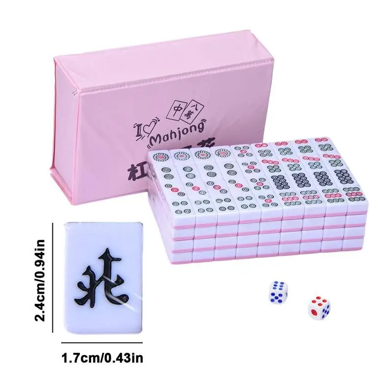 144pcs/set Mini Mahjong Game Professional Chinese Mahjong Game Set Chinese Traditional Multiplayer Play Game For Party