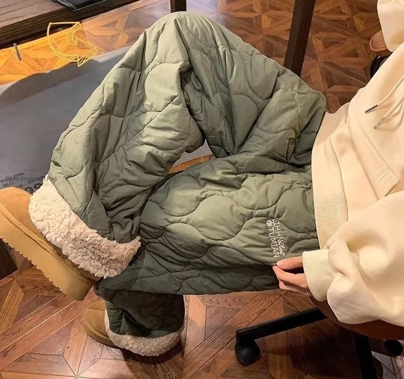 

Heavy Winter Cotton Pants Men Women Waterproof Thermal Fleece Lined Snow Trousers Outdoor Ski Climbing Hiking