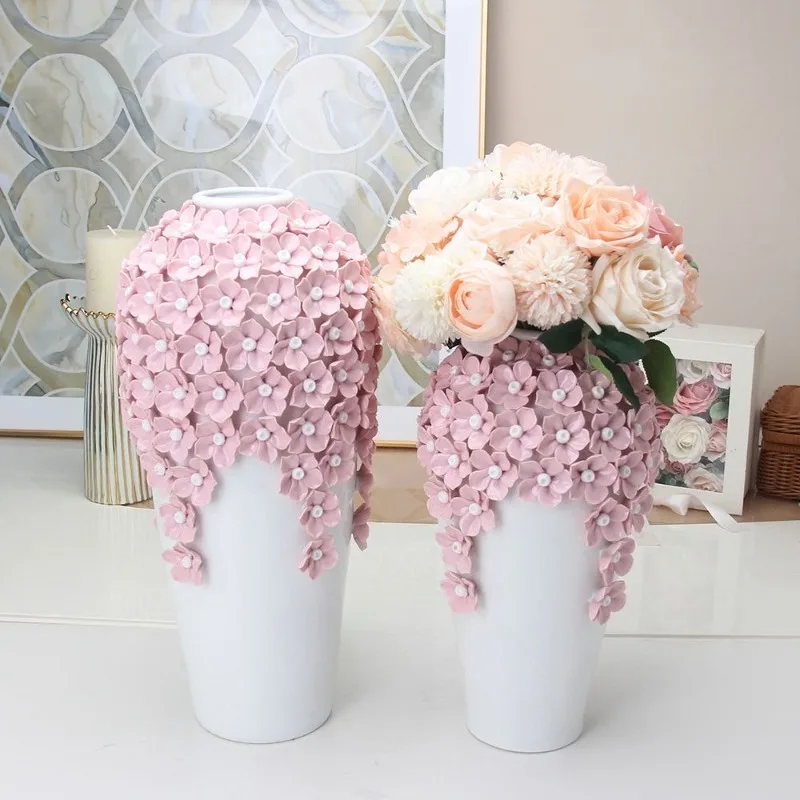 Ceramic Vase Unique Hand-pulled Three-dimensional Flower Modern Vase Storing Plants Containers Room Ornaments Home Decoration