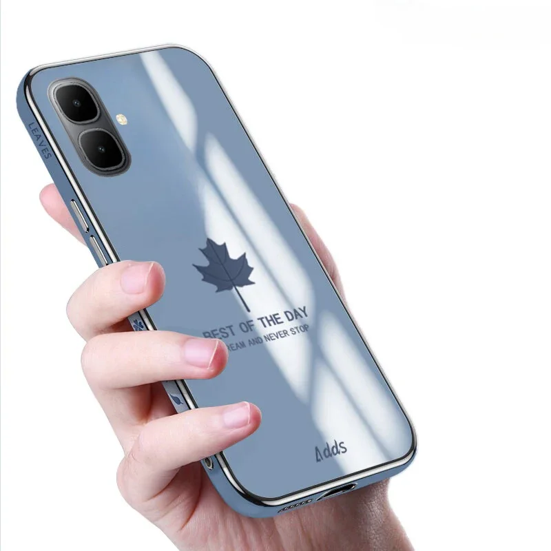 

Luxury Maple Leaf Lanyard Case For infinix Smart 10 plus Plating Silicone Cover for infinix Smart 10 plus