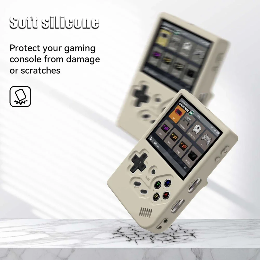 Full Coverage Housing Cover Shockproof Dustproof Silicone Shell with Lanyard Suitable for ANBERNIC RG35XX Game Consoles