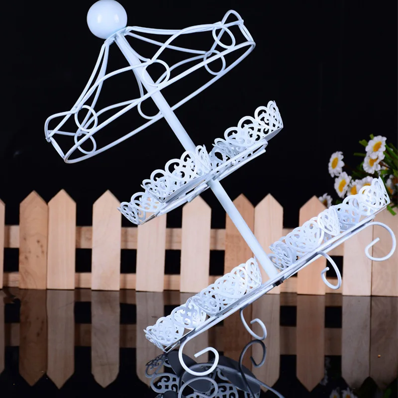2 Layer-12 Count Carousel Cupcake Stand Holder Display Wedding Cake Cup Display Stand