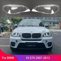 Car Front Headlight Cover for BMW X5 E70 2007-2013 Lens Glass Headlamps Transparent Lampshade Lamp Shell Masks