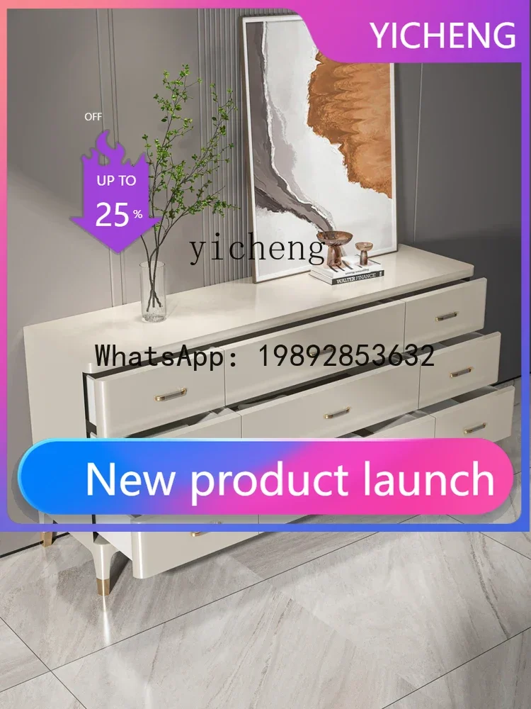 

LYY Chest of Drawers Bedroom Storage Cabinet Solid Wood Locker Simple Nine-Drawer Cabinet Living Room Entrance Cabinet