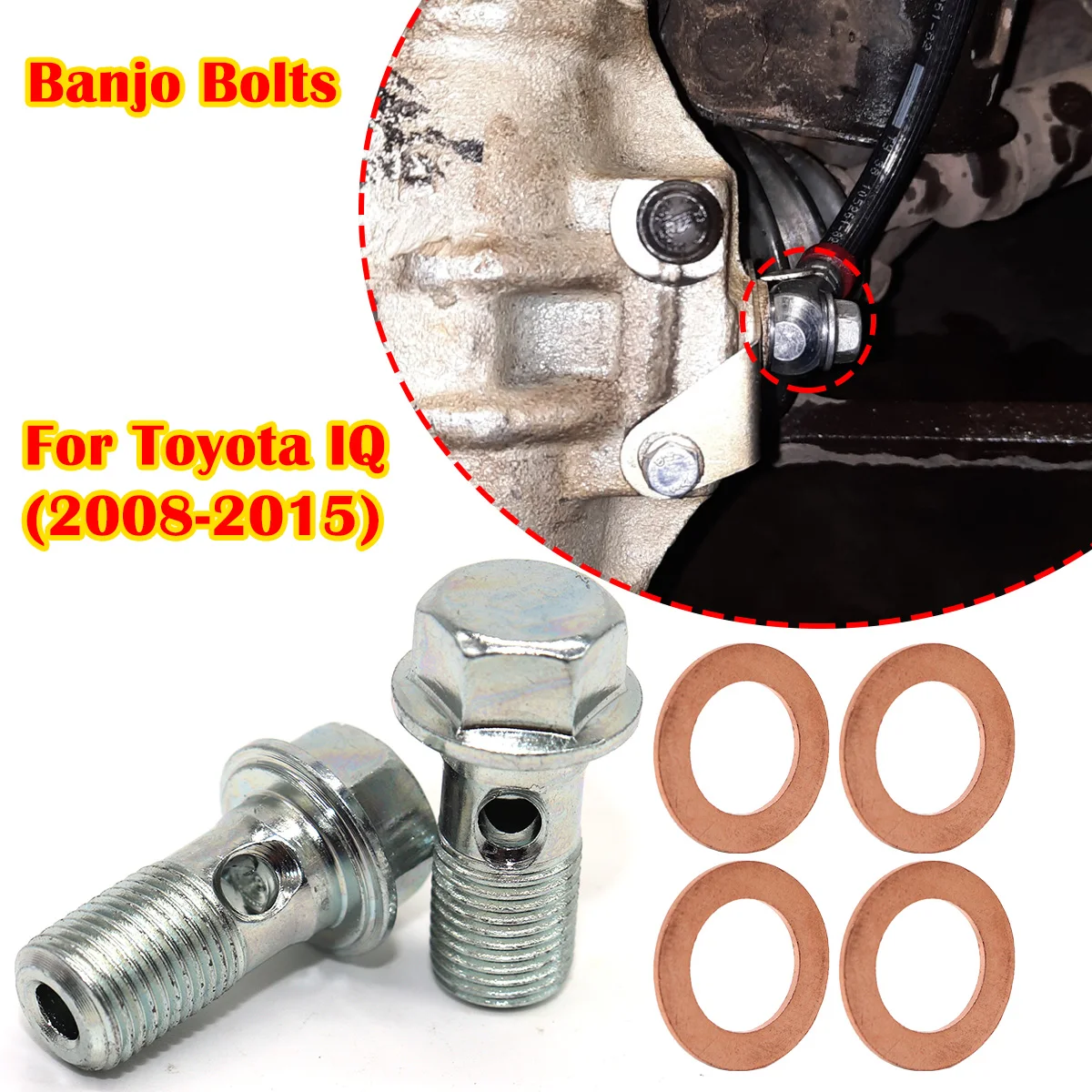

Left Right Caliper Hose Lines Banjo Fittings Bolts For Toyota IQ Corolla Celica GT4 GT86 Copper Sealing Crush Washers Repair Kit