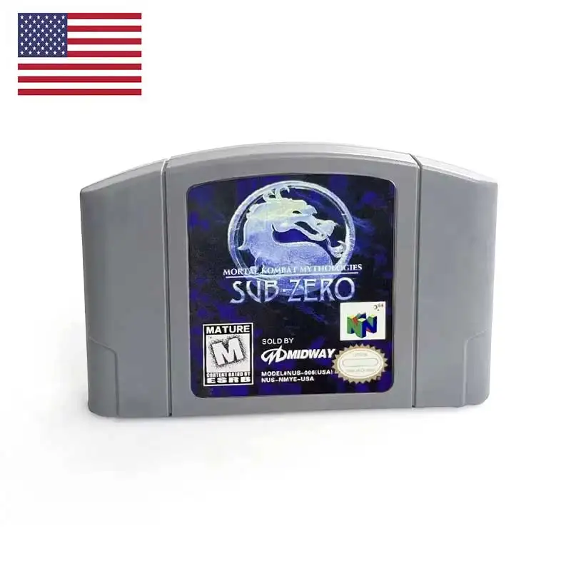 USA NTSC Version English Mortal Kombat Mythologies Sub-Zero N64 Retro Video Game Consoles 64bit Game Cartridge for N64